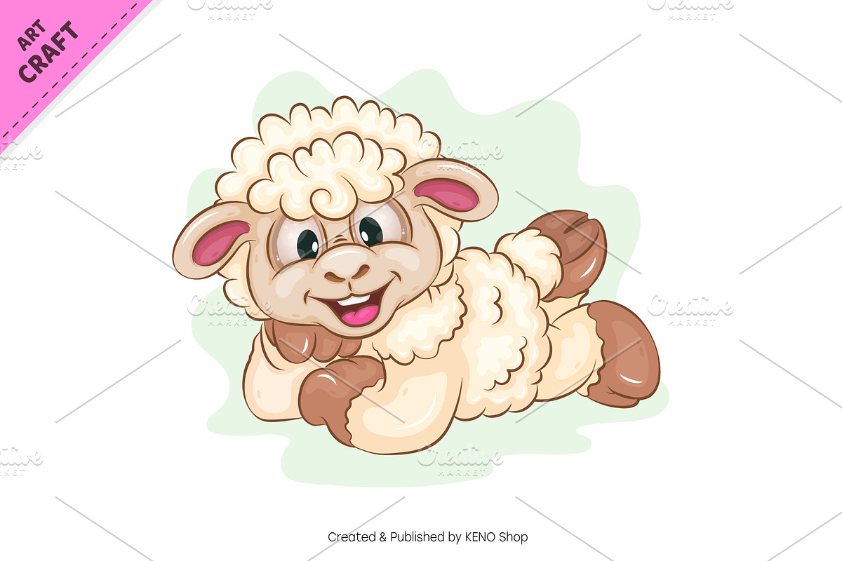 Set of Cartoon Sheeps 01. Clipart., an Animal Illustration by KENO Mascots (Photo 3 of 7)