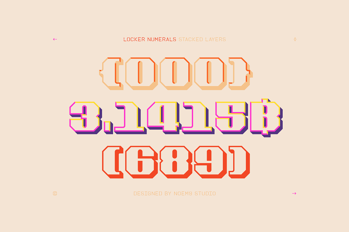 Locker Numerals Color Font, a Font by Noem9 Studio (Photo 12 of 14)