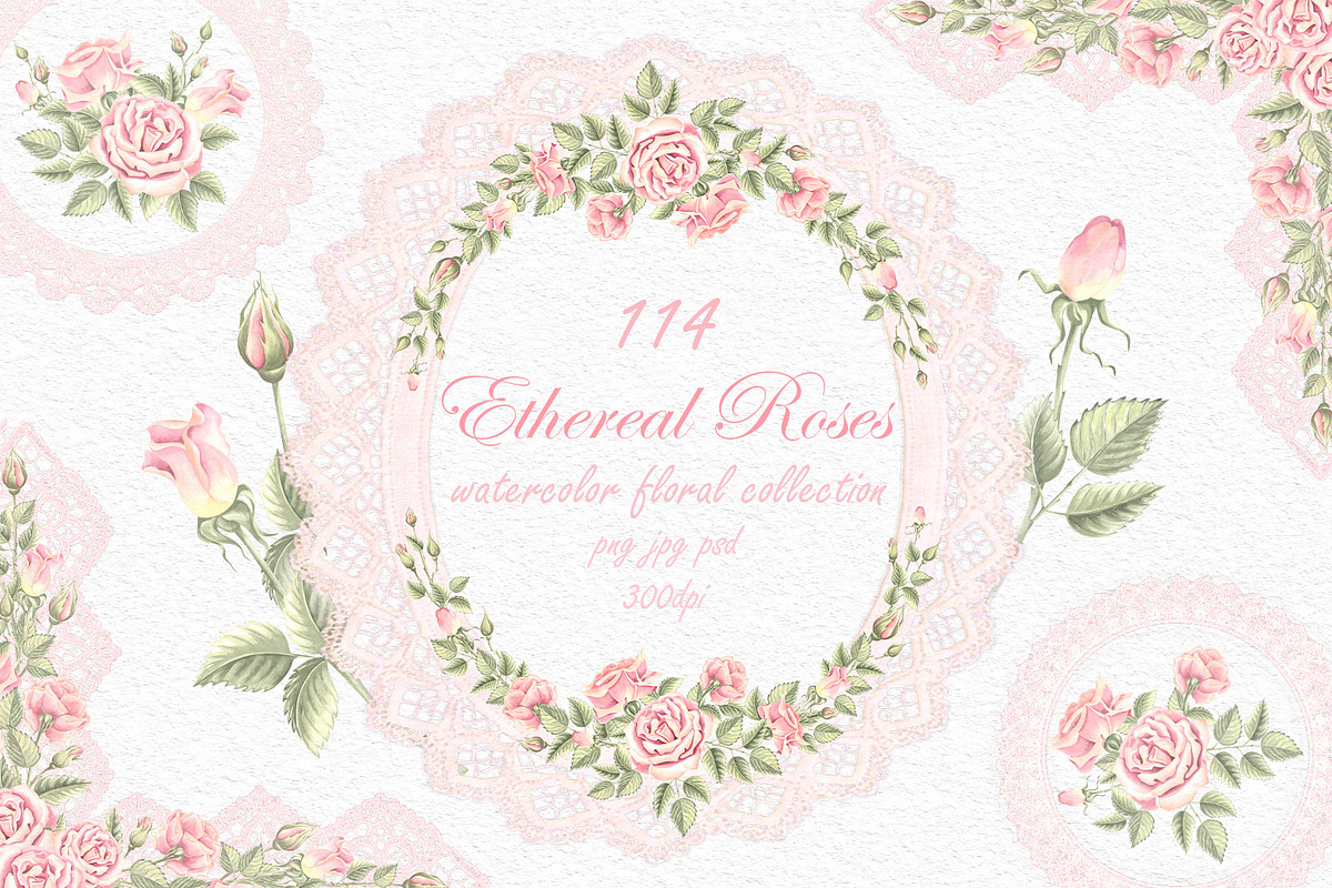 Ethereal Roses watercolor collection, a Decorative Illustration by susie-p-art (Photo 1 of 19)