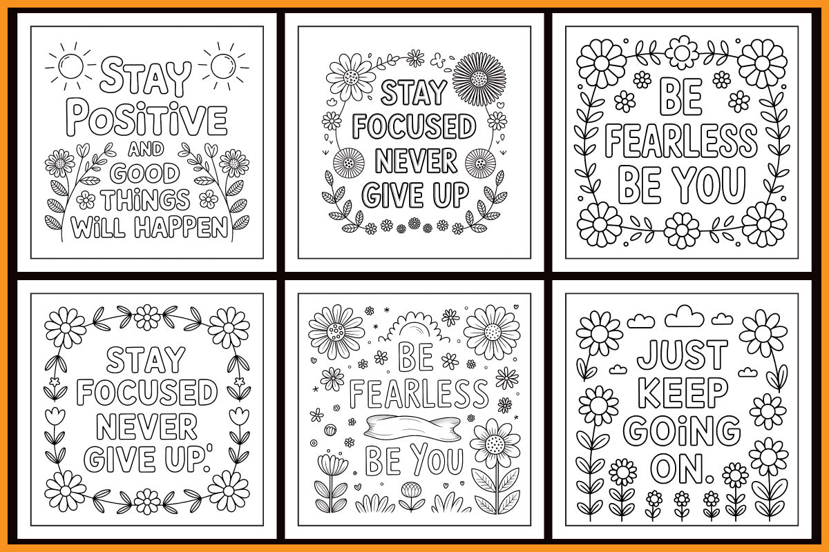 Motivational Quotes Coloring Book, an Object Graphic by protabsorkar11 (Photo 2 of 4)