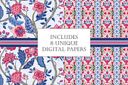 Indian Floral Patterns Shalimar Pink, a Pattern Graphic by RachelStudio (Thumbnail 2 of 10)