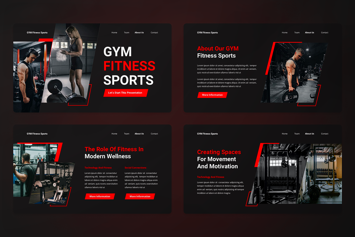 GYM Fitness Sports Google Slides, a Presentation Template by SquidPixey (Photo 2 of 7)