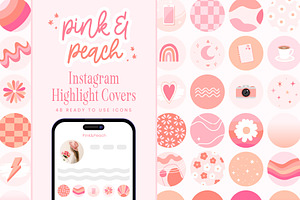 Pink Peach Retro Instagram Icons