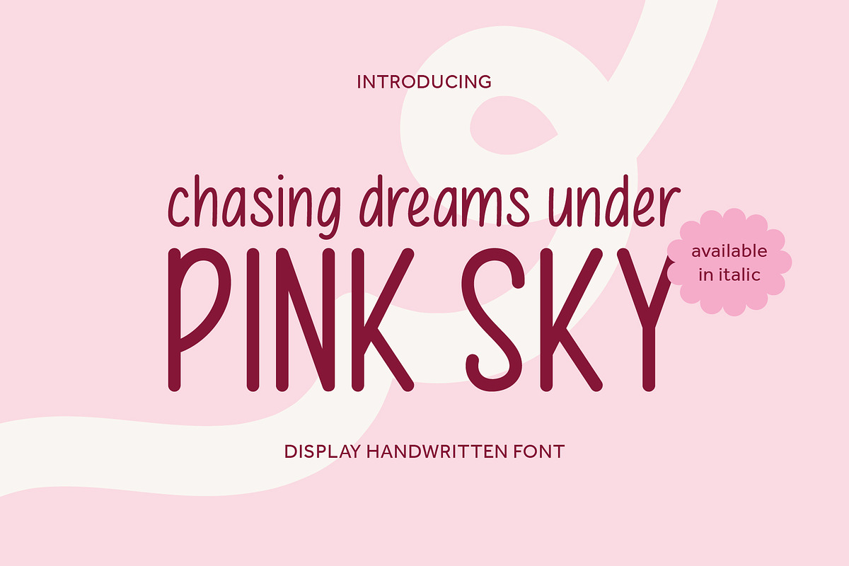 Pink Sky - Handwritten Font, a Handwritten Font by Pikgura (Photo 1 of 9)