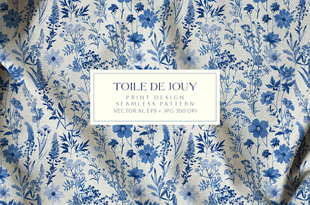 Toile De Jouy Vintage Floral Pattern, a Pattern Graphic by Olya Creative