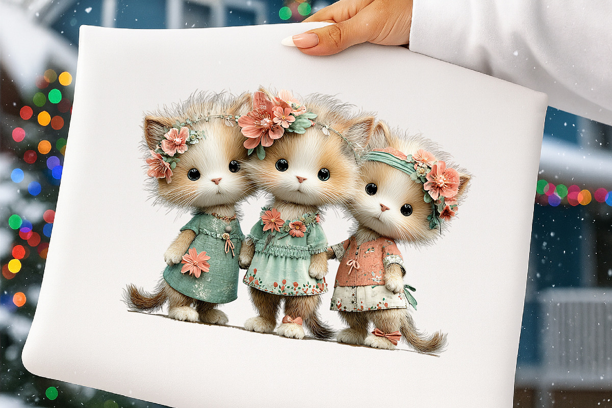 Whimsical Summer Cat Clipart, an Illustration by Digital Artistic99 (Photo 10 of 11)
