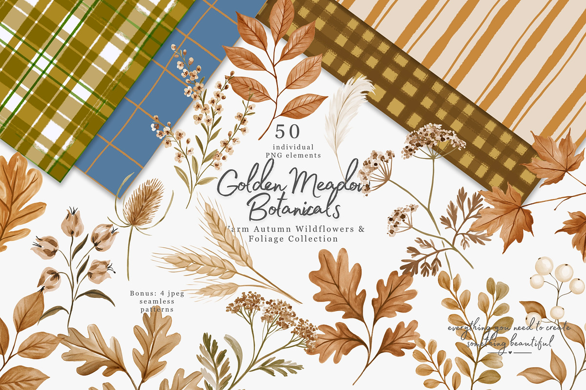 autumn botanical clipart collection, a Decorative Illustration by Patishop Art (Photo 1 of 9)