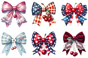 Patriotic Cherry Coquette Bow Clipar, an Illustration by DreamArtGraphic (Thumbnail 4 of 4)