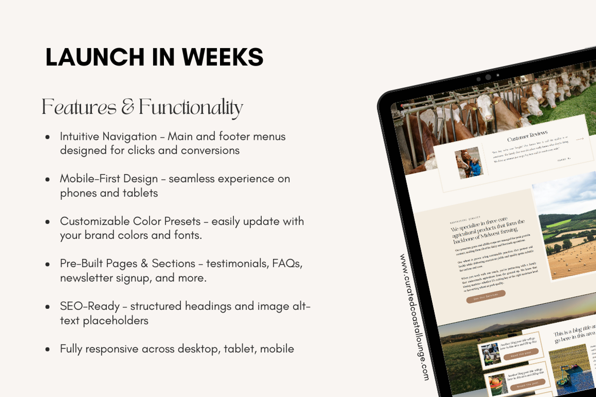 McKenzie | Showit Template for Ranch, Ag & Equestrian preview 6