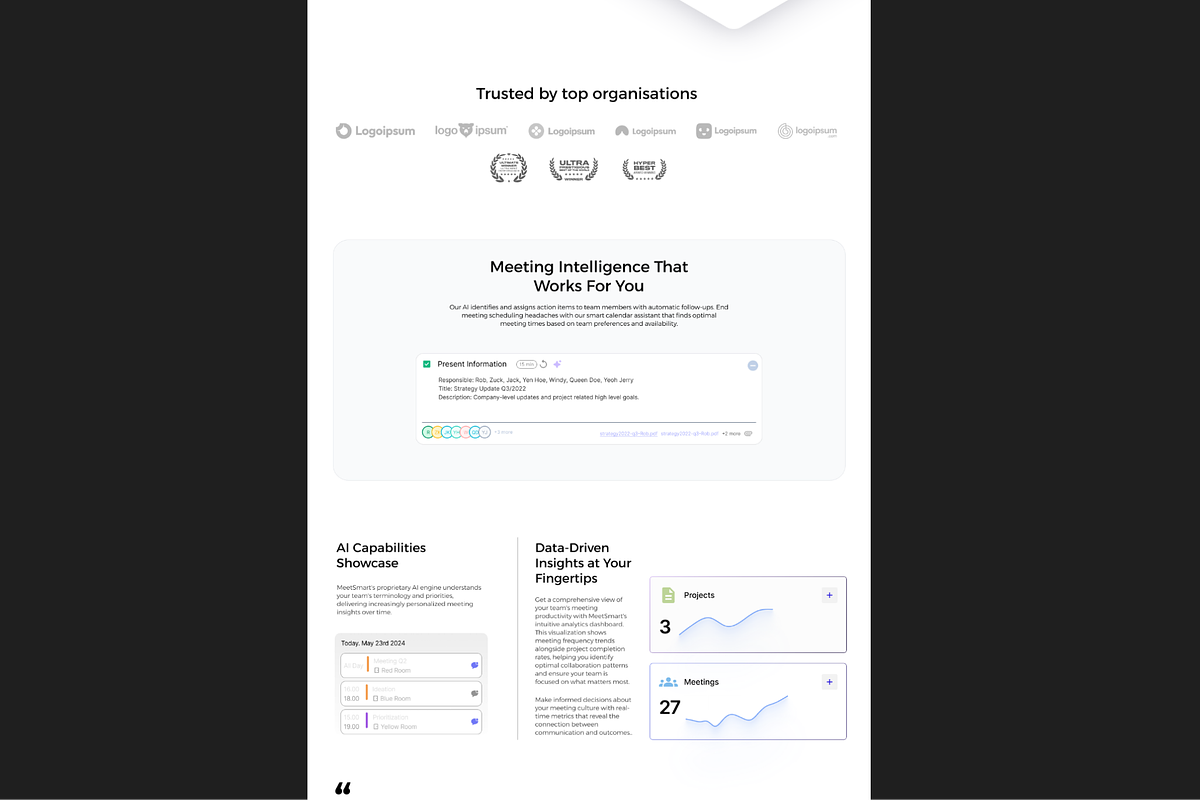 AI Meeting Planner Landing Page, an UI Kit Template by BeadyLab (Photo 5 of 5)
