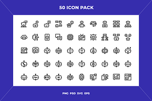 Chatbot icons, an Outline Icon by Wencory