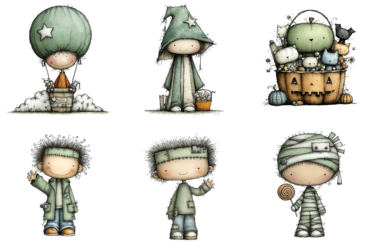 Whimsical Halloween Clipart, an Illustration by DreamArtGraphic (Photo 2 of 5)