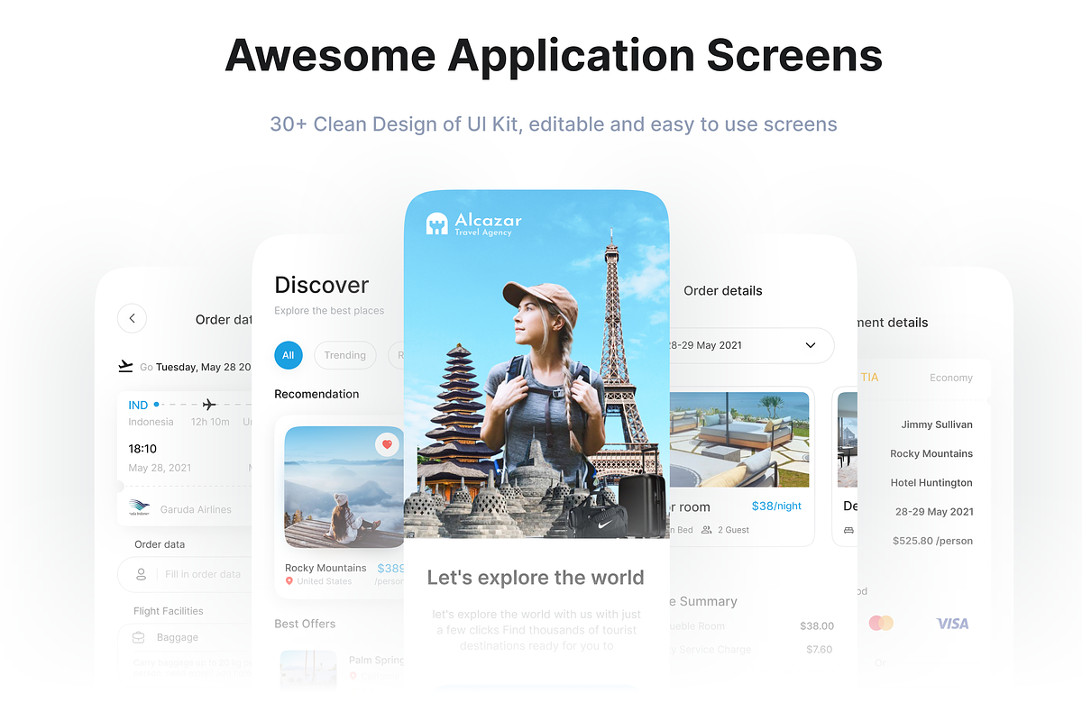 Alcazar - Traveling  ui kit Mobile, an UI Kit Template by Korsa Agency (Photo 3 of 6)
