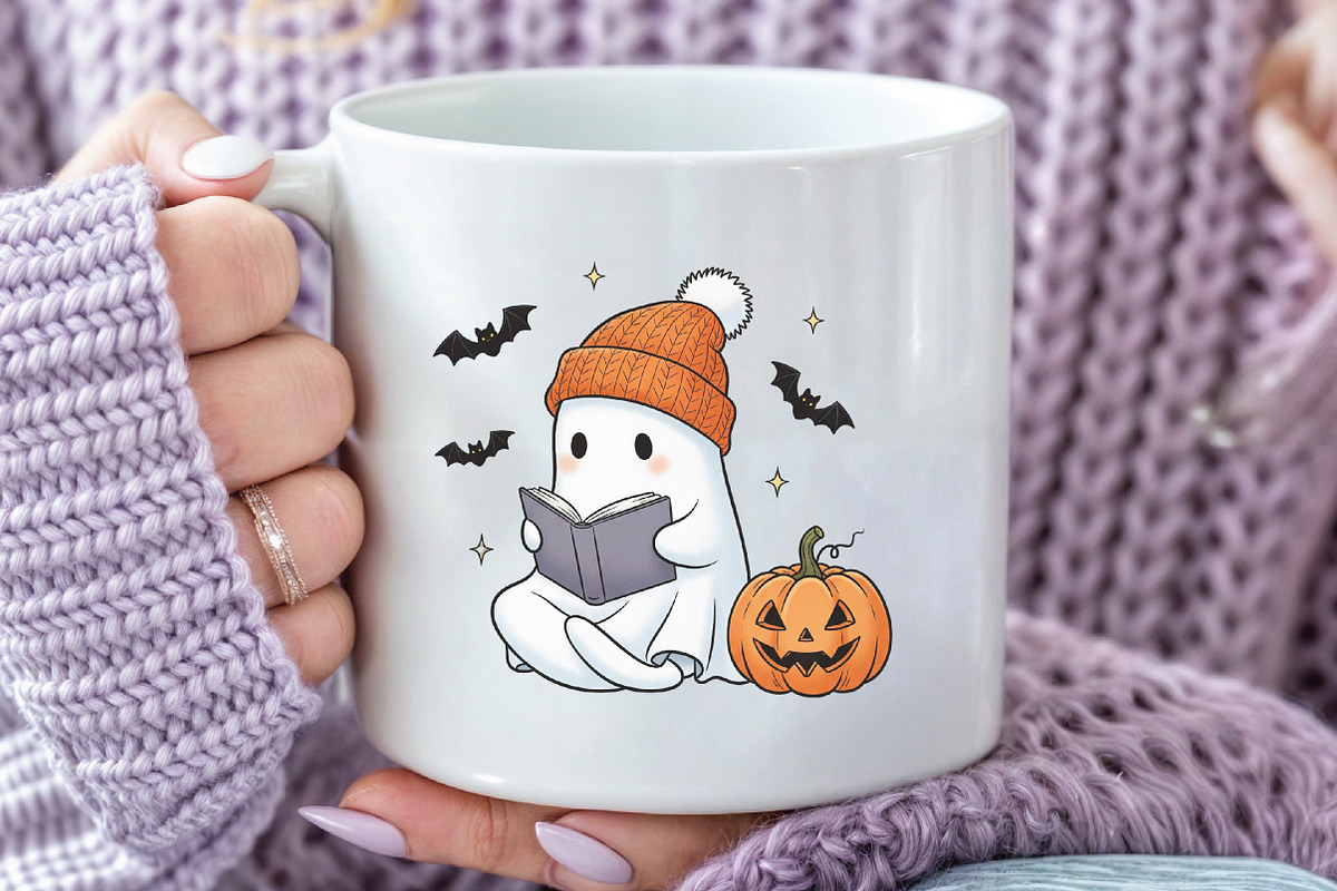 Cute Ghost Halloween PNG, an Illustration by CraftArtStudio (Photo 3 of 4)