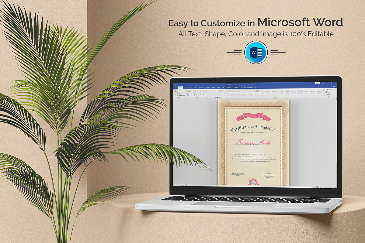 Canva Certificate Template, a Stationery Template by DesignDevisers (Photo 8 of 9)