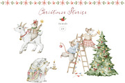 Christmas Stories Watercolor Animals, a Seasonal Illustration by Kreker Kate (Thumbnail 2 of 12)