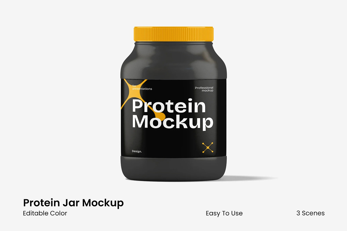 Protein Jar Mockup, a Packaging Mockup by renderstockmarket (Photo 1 of 4)