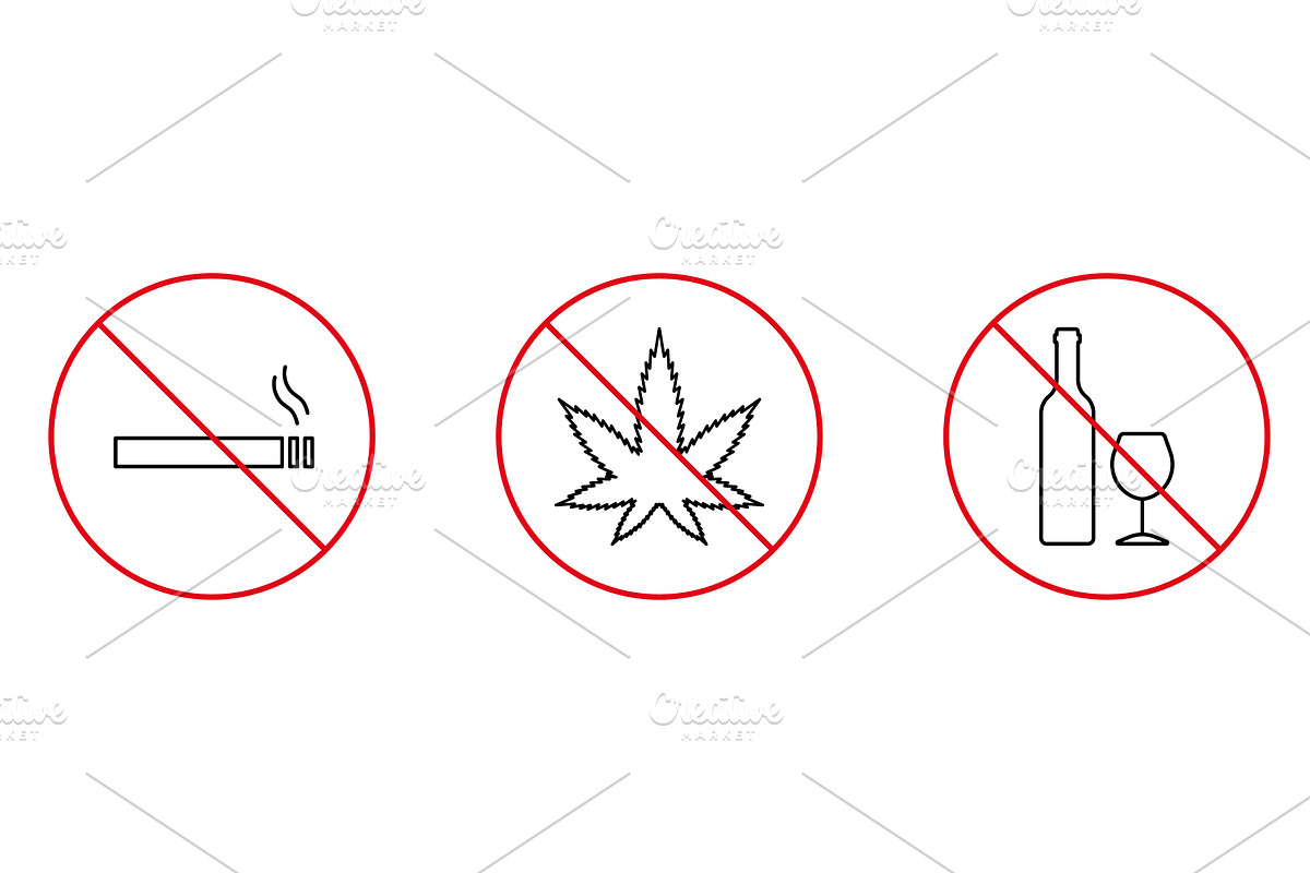 Drink Alcohol, Smoking Cigarette, a Food Illustration by Vector Creator