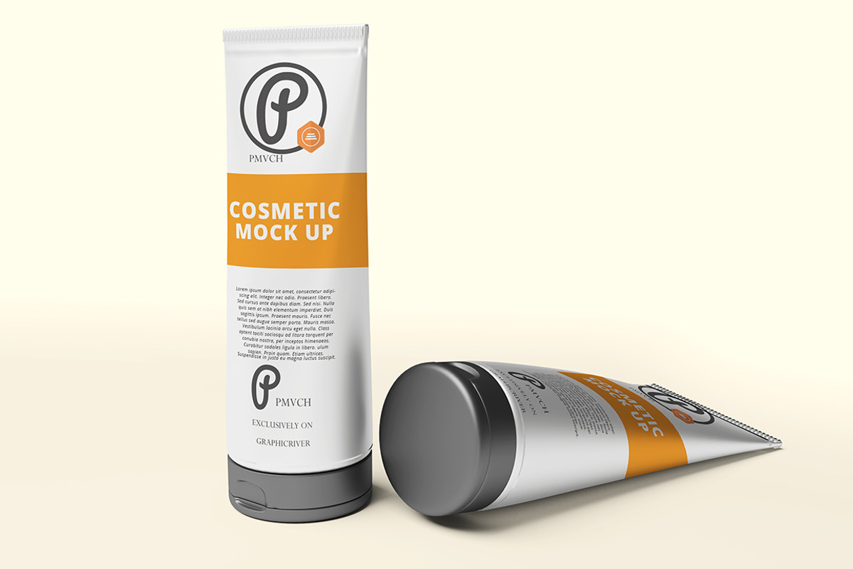 Cosmetic Mockup - Cream Tube, a Cups & Container Mockup by pmvch (Photo 2 of 6)