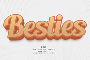 Besties PSD 3D Editable Text Effect