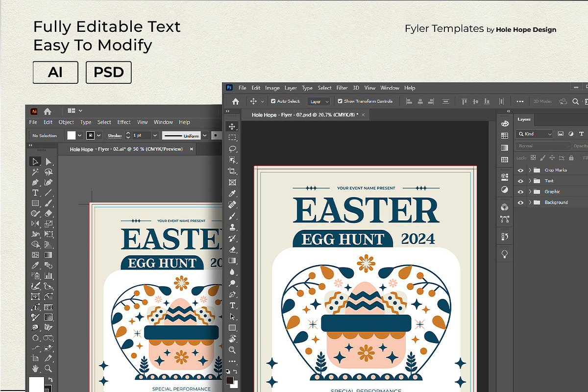 Easter Egg Hunt Flyer Template, a Flyer Template by Hole Hope Design (Photo 4 of 5)