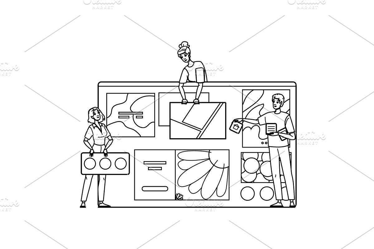 logo mood board website vector, a Person Illustration by pikepicture