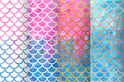 Watercolor mermaid scales patterns, a Pattern Graphic by Vavavka (Thumbnail 4 of 8)