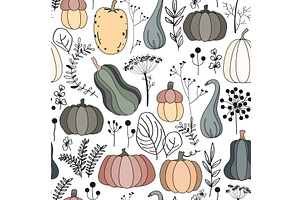 Autumn natural seamless pattern with, an Object Illustration by Toltemara
