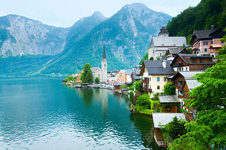 Hallstatt sea view stock photo containing christianity and hallstatt, a Nature Photo by YuriyB