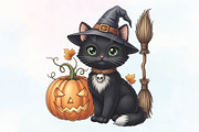 Halloween Black Cat PNG, an Illustration by CraftArtStudio (Thumbnail 1 of 4)