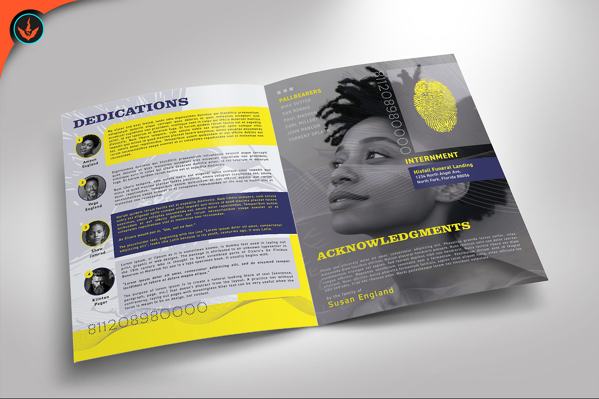 Passport Funeral Program Modern, a Brochure Template by SeraphimChris (Photo 3 of 7)