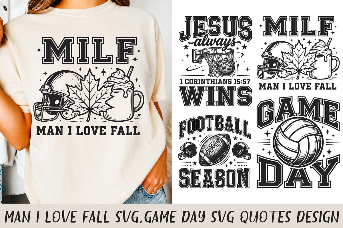 Man I Love Fall Svg,Game Day Svg, a Sport Illustration by Libby Wishes (Photo 1 of 4)