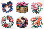 Peony Mother's Day Watercolor PNG, an Illustration by RobertsArt (Thumbnail 4 of 7)