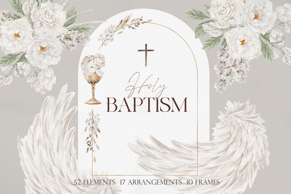 Watercolor Clipart - Holy BAPTISM, a Decorative Illustration by Beigetime (Photo 1 of 14)