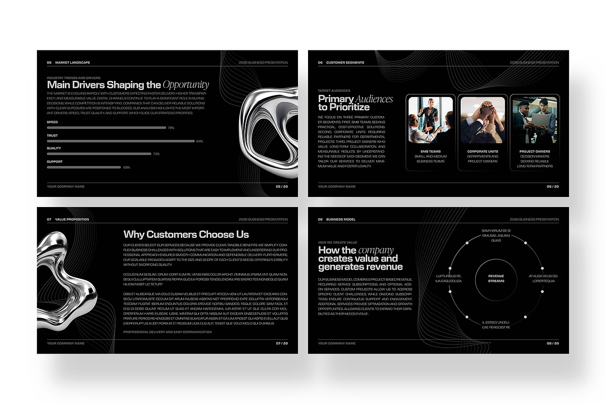Black Dark Presentation Template, a Presentation Template by BrandPacks (Photo 3 of 7)