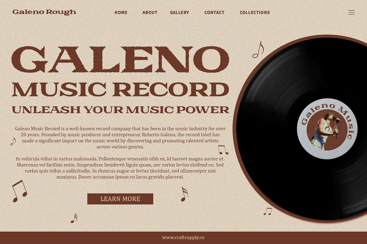 Galeno Rough, a Serif Font by Craft Supply Co. (Photo 3 of 8)