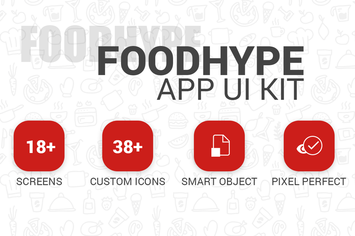 FoodHype | App UI Kit, an UI Kit Template by Saif71 - Shop (Photo 1 of 11)