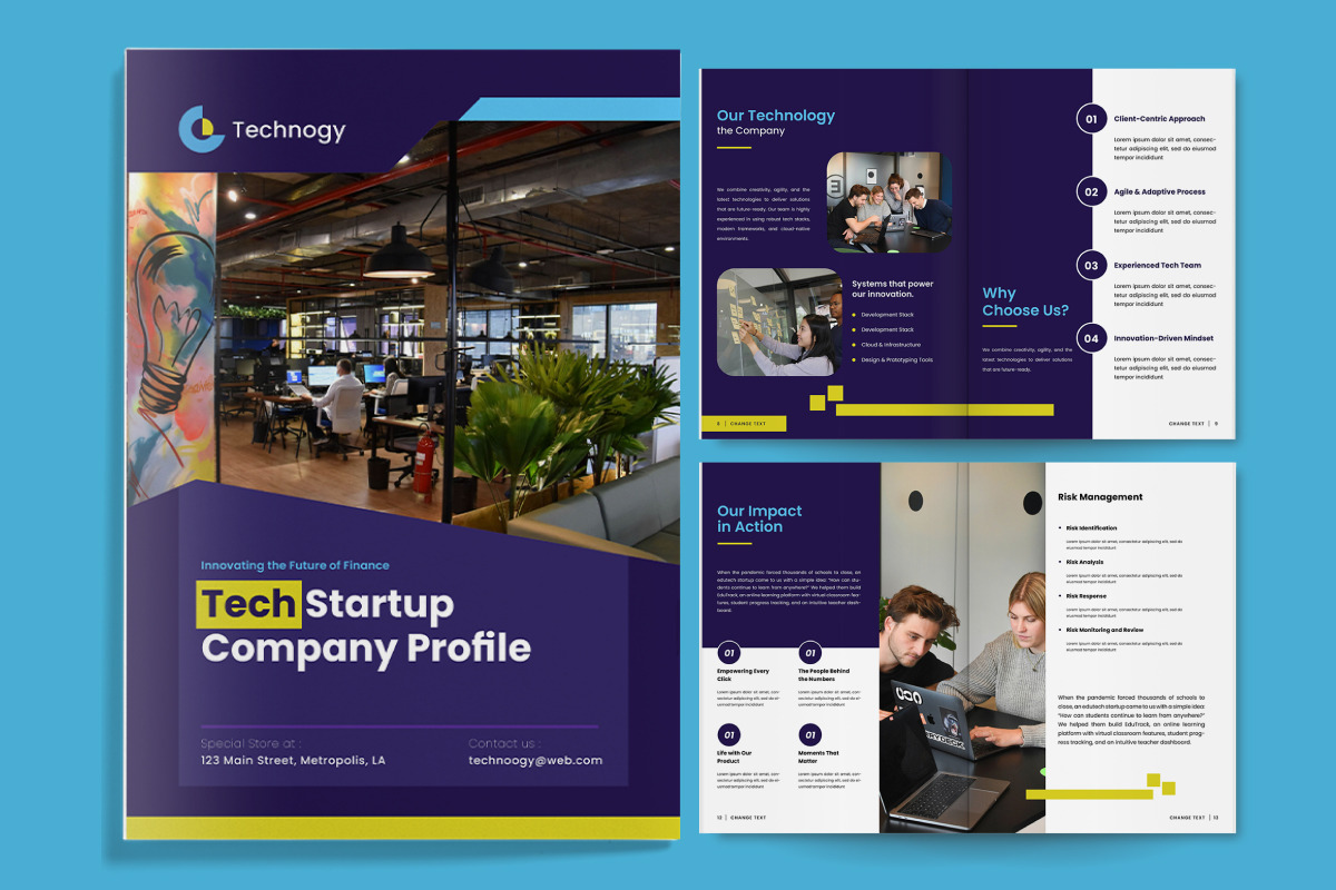 Modern Tech Startup Company Profile, a Brochure Template by twinstd (Photo 4 of 6)
