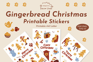 Gingerbread Christmas Stickers