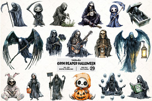 Grim Reaper Halloween Bundle, an Illustration by Pixels.Craft