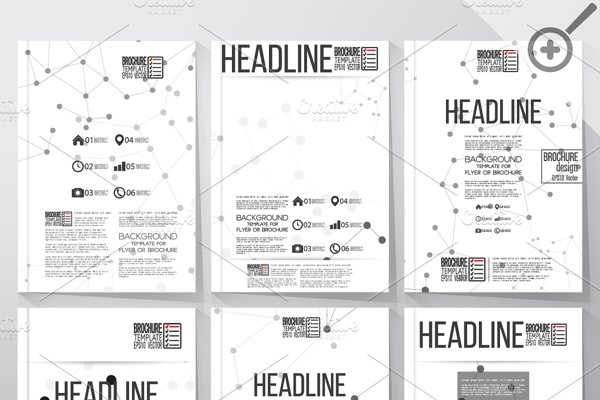 Brochure template with molecules, an Illustration by VectorShop (Photo 1 of 4)