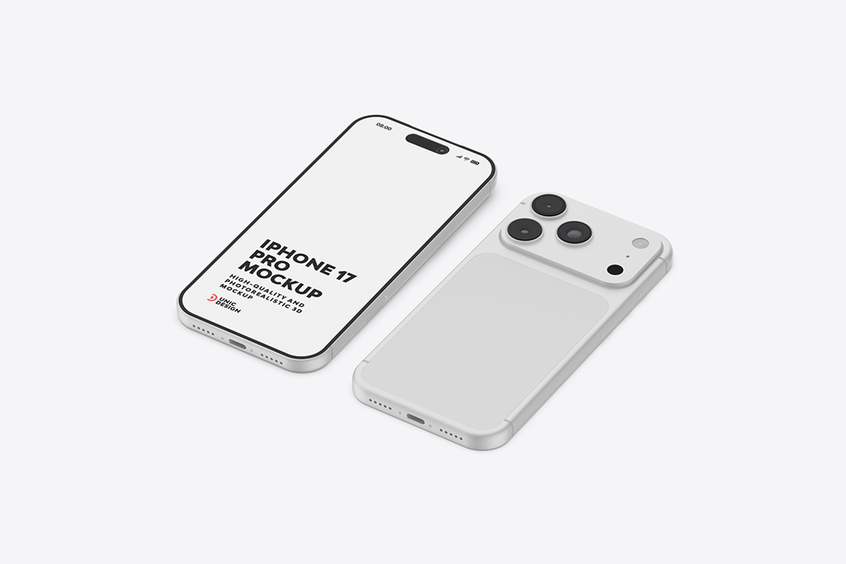iPhone 17 Pro Mockup, an iPhone Mockup by UnicDesign