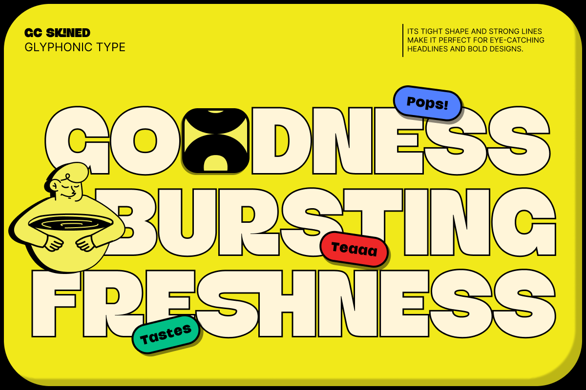 GC Skined – Bold Condensed Display, a Sans Serif Font by Glyphonic (Photo 3 of 15)