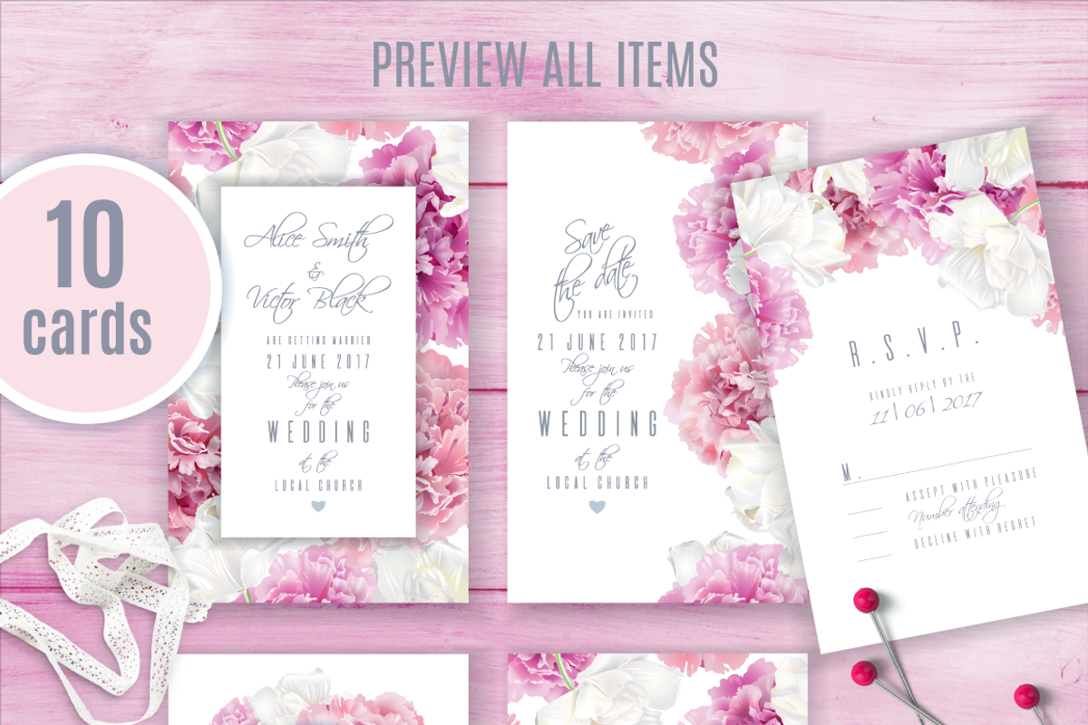 Wedding invitations BUNDLE, an Invitation Template by Purple-Bird (Photo 26 of 28)