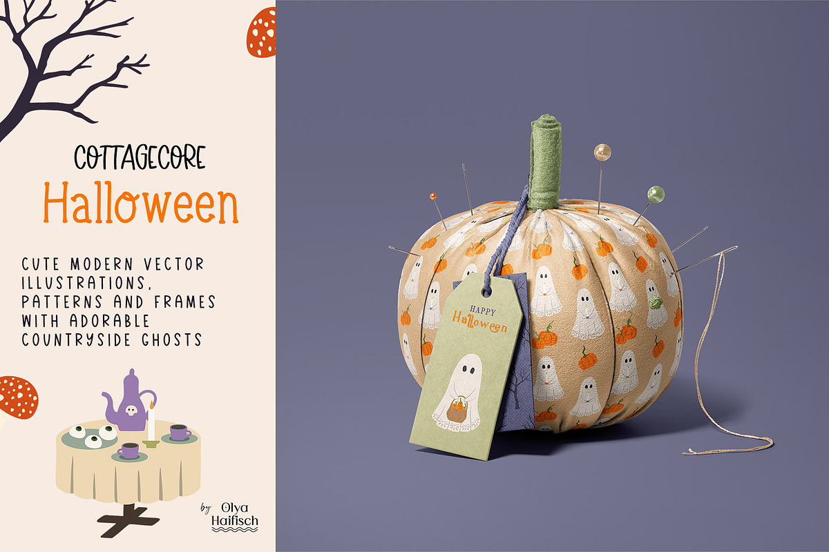 Cottagecore Halloween graphics, a Seasonal Illustration by Olya Haifisch (Photo 2 of 9)
