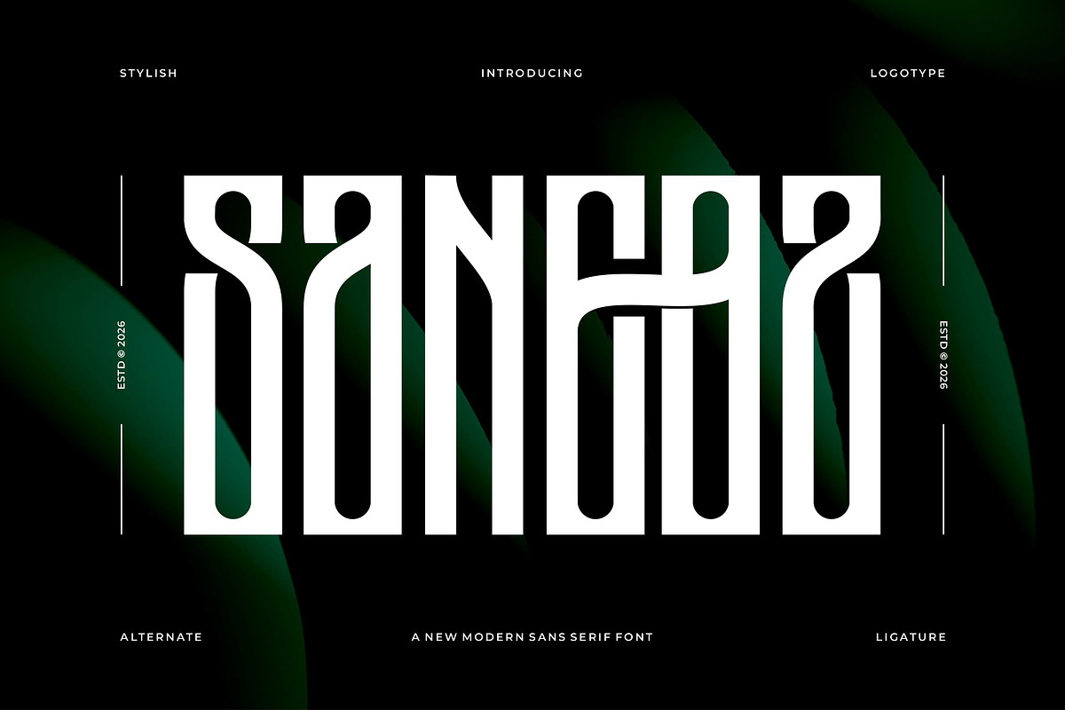 Saneoz || Modern Condensed Dosplay, a Sans Serif Font by Ermedia Studio (Photo 1 of 10)