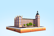 Cartoon Low Poly Big Ben Landmark, an Architecture 3D Model by Anton Moek (Thumbnail 5 of 8)