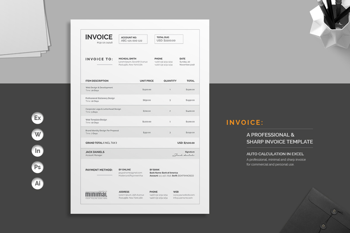 Invoice, a Stationery Template by deviserpark (Photo 1 of 4)