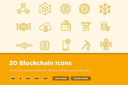 20 Blockchain Icons