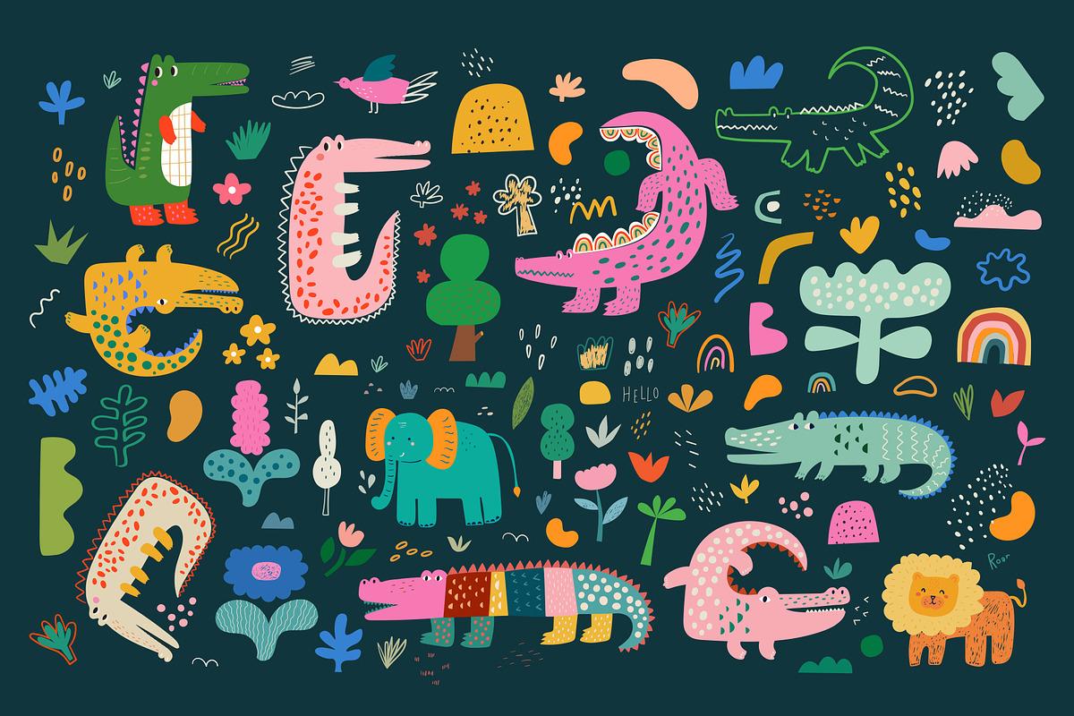 Cute baby crocodiles illustrations, an Animal Illustration by MoleskoStudio (Photo 9 of 23)
